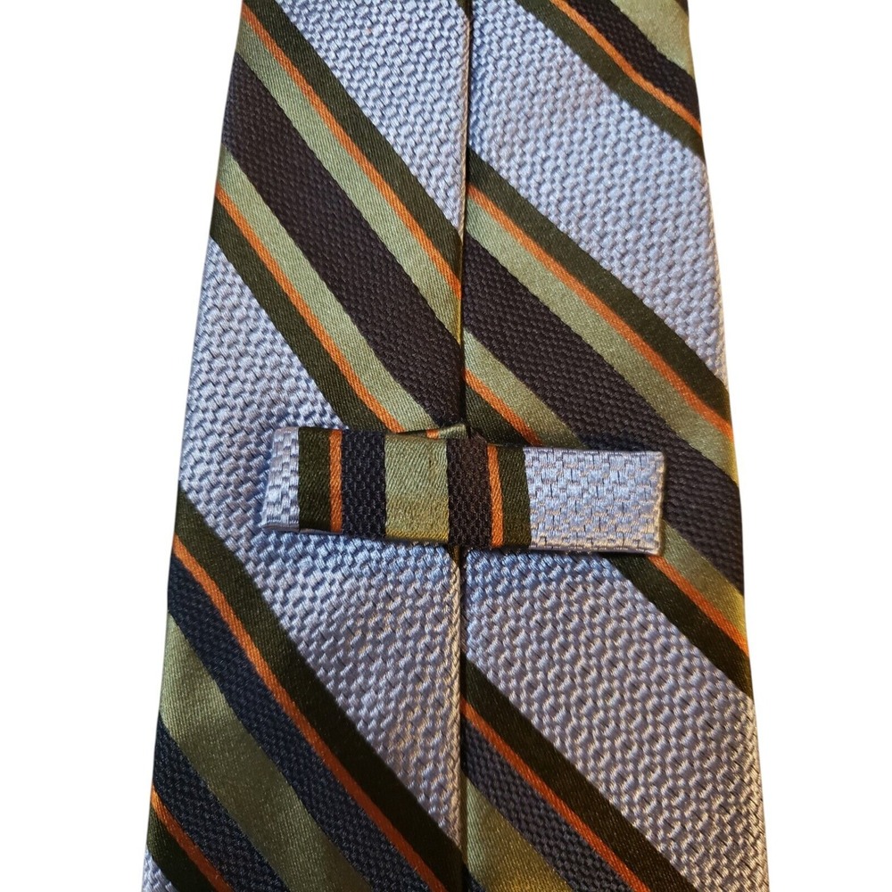 Express Design Studio‎ Neck Tie Mens Blue Green Orange Stripe Business Suit - Picture 5 of 13
